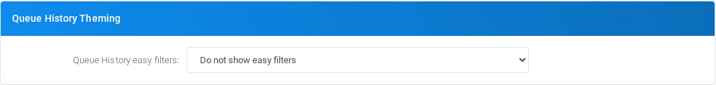 Queue History Theming section of Admin Settings.