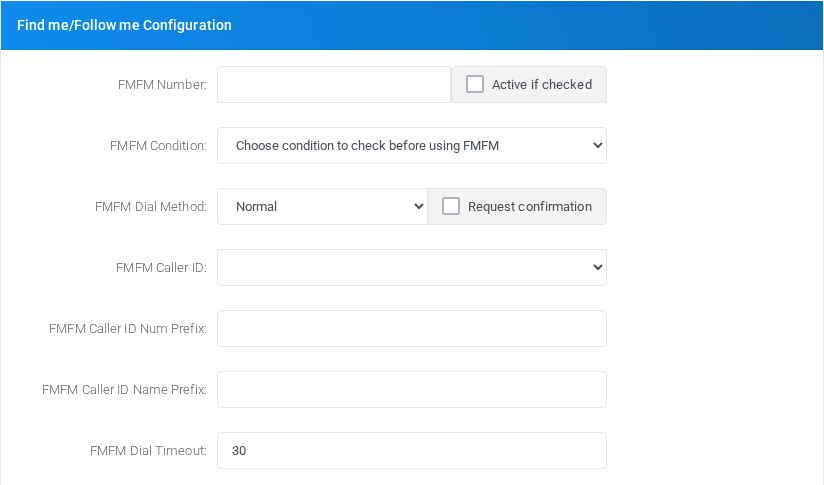 Find me/Follow me Configuration section for PJSIP extension 101.