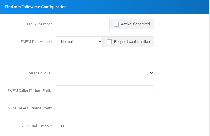 Find me/Follow me Configuration section for custom extension 106.