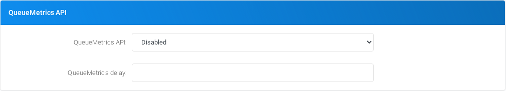 QueueMetrics API section of Admin Settings.