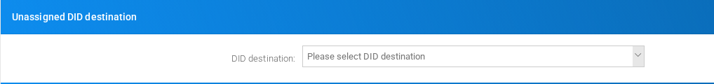 Unassigned DID destination section on the page.