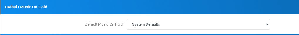 Default Music On Hold section on the page.