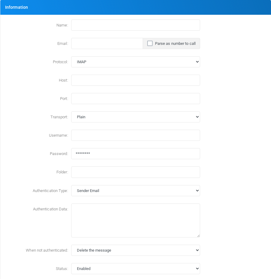 Information section on the edit form.