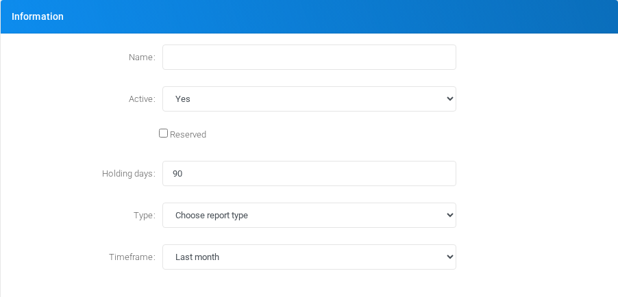 Information section on the edit form.