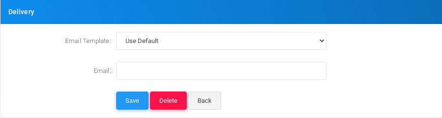 Delivery section on the edit form.