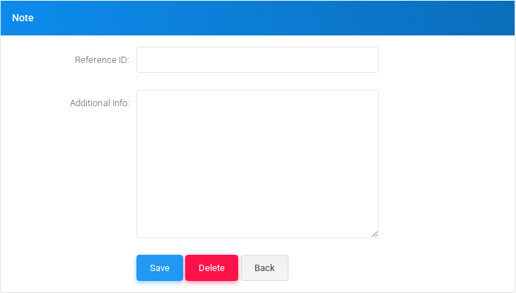 Note section for custom extension 106.