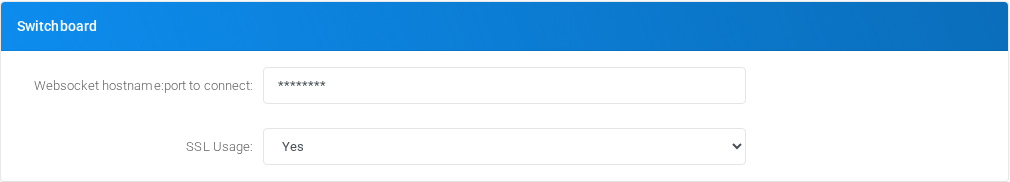 Switchboard section of Admin Settings.