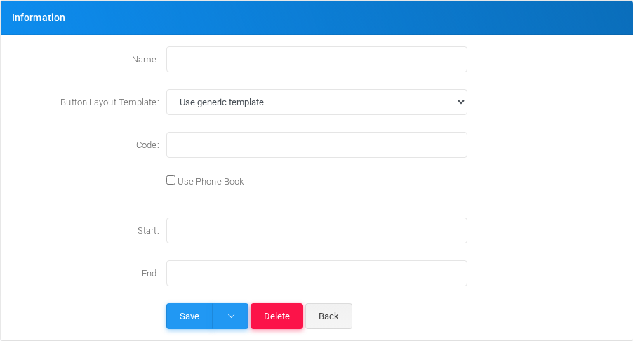 Button Layouts add/edit form.