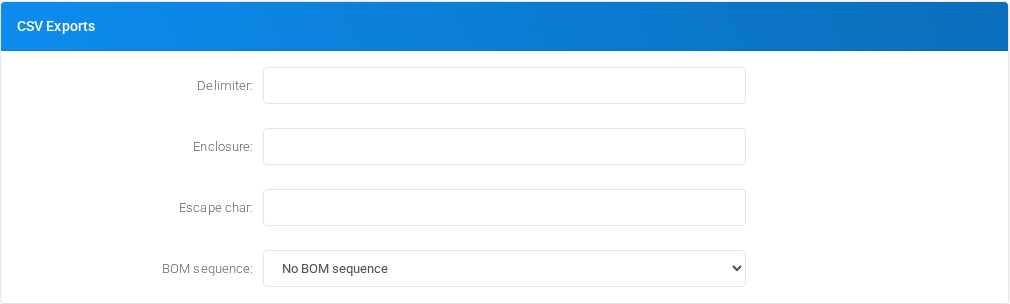 CSV Exports section of Admin Settings.