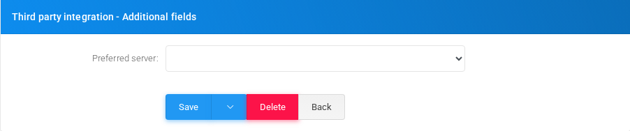 Third party integration - Additional fields section on the edit form.