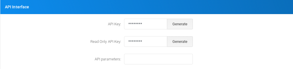 API Interface section on the page.