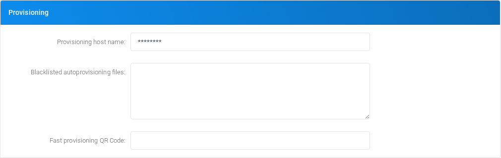 Provisioning section of Admin Settings.