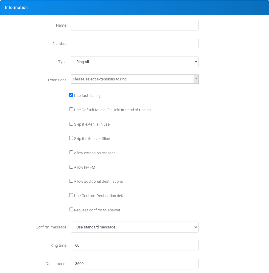 Hunt Lists add/edit form.