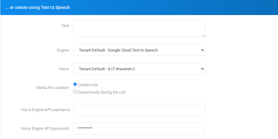 ... or create using Text to Speech section on the edit form.