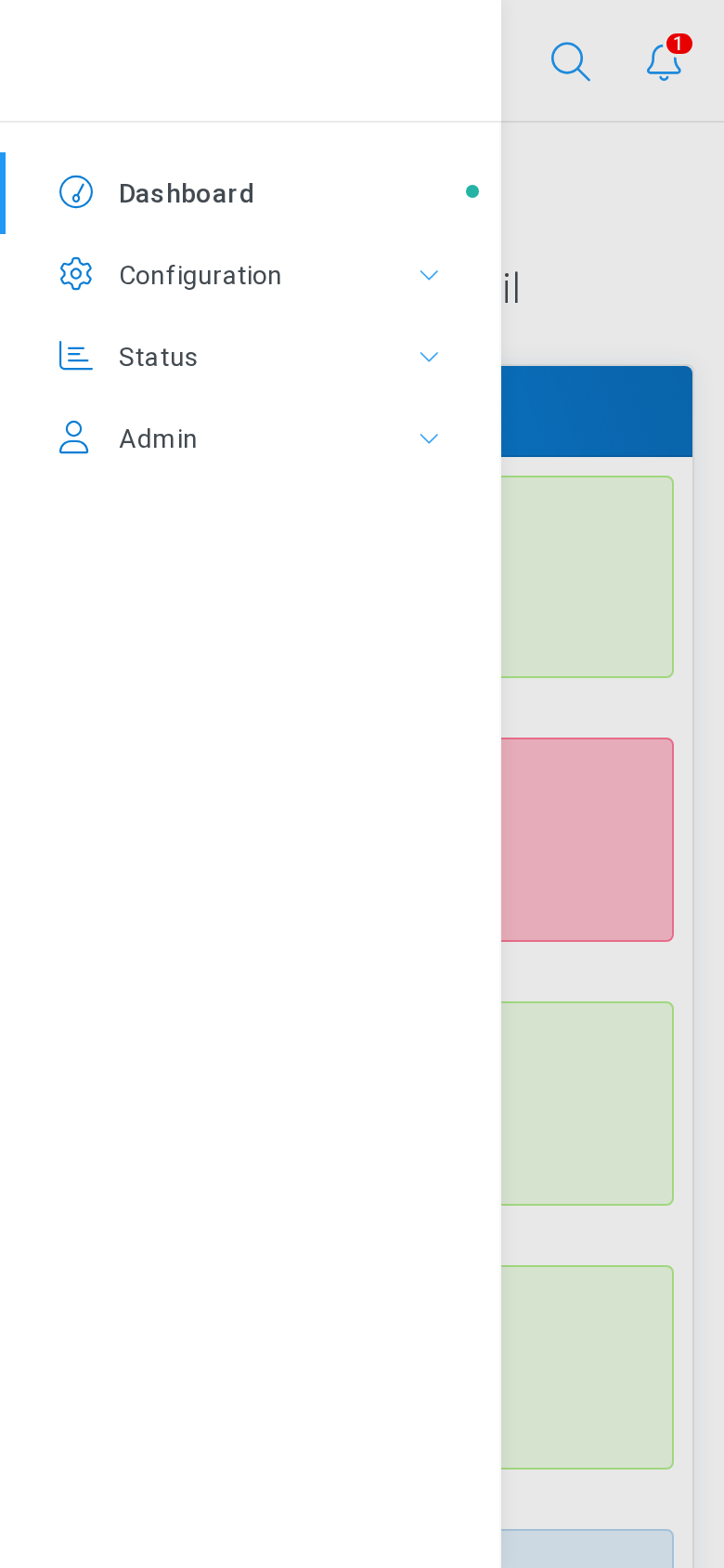 Mobile navigation drawer opened from the header menu icon.
