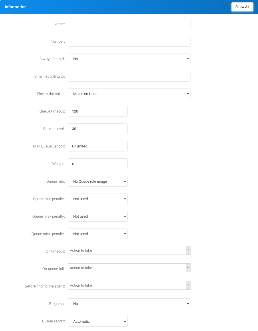 Information section on the edit form.