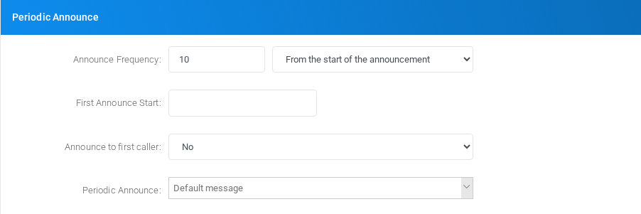 Periodic Announce section on the edit form.