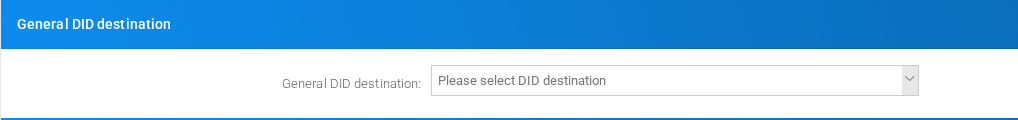 General DID destination section on the page.