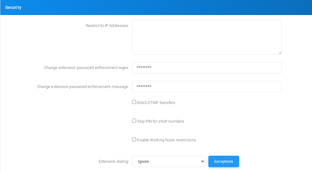 Security section on the page.