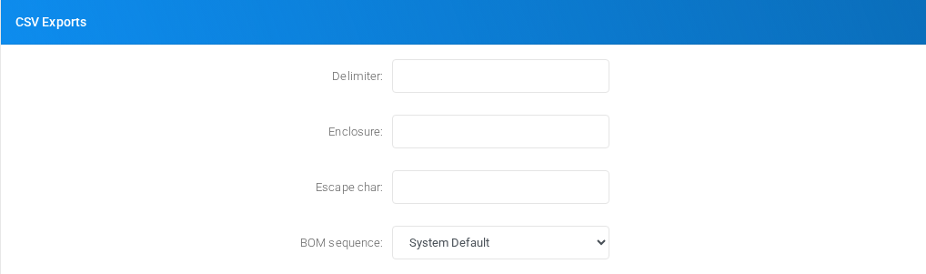 CSV Exports section on the page.
