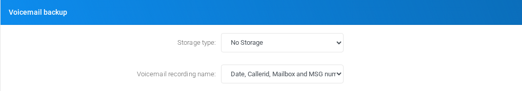 Voicemail backup section on the page.