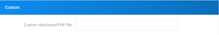 Custom section of the Define Tenant form.