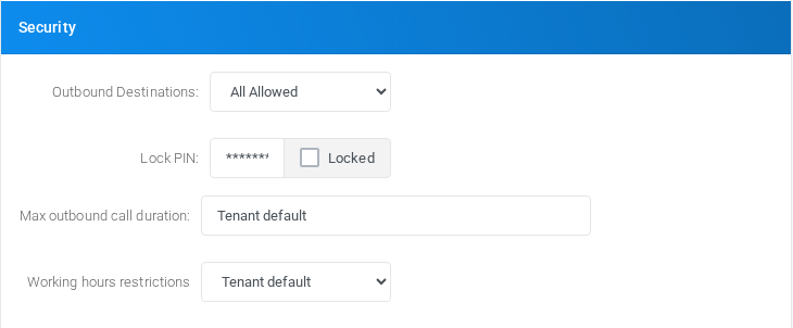 Security section for virtual extension 108.