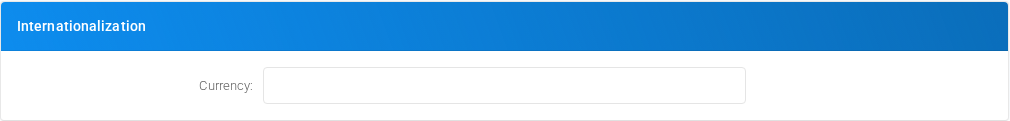 Internationalization section of Admin Settings.