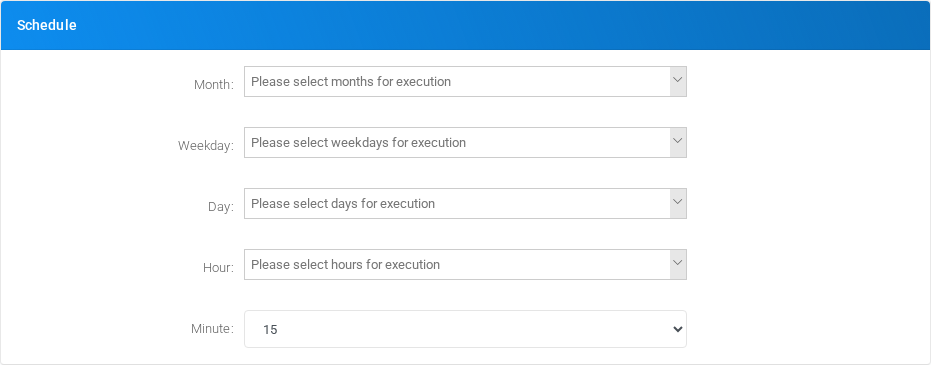 Backup Schedule section from the current MiRTA PBX application, using unsaved documentation values.